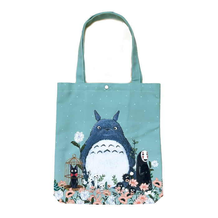 Deluxe Canvas Tote Bag of Ghibli Flowers